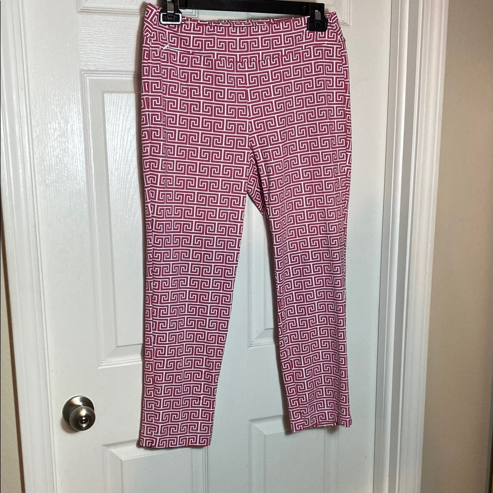 J. McLaughlin Newport Catalina Pull On Pants Pink and White
Design Size Large